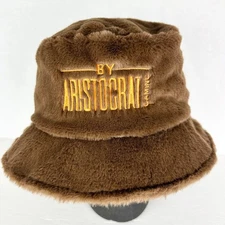 Aristocrat Gaming Buffalo Slot Machine Faux Fur Bucket Hat Casino Brown