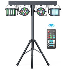 Sistema de luces DJ 5 en 1 con soporte, ideal para fiestas, discotecas, escenari