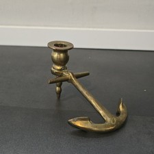 Messing Leuchter & Kandelaber in Ankerform, maritim &ndash; Kerzenhalter