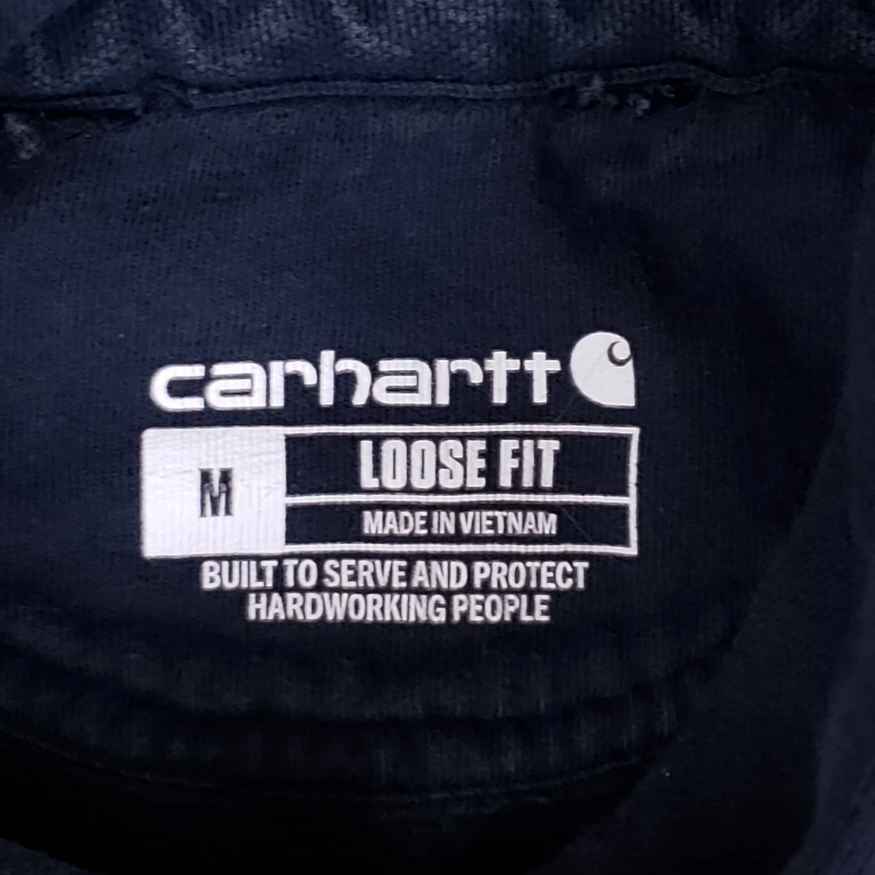 Sudadera con Capucha Carhartt Calce Suelto M Azul Marino Peso Pesado Ropa de Trabajo Pullover Bolsillo Canguro Foto 4 de 4