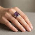 Glittering Color Changing Sapphire 8.20Ct 925 Sterling Silver White Gold Rings