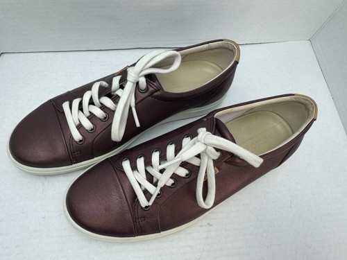 Womens Size 10 ECCO Metallic Fig Nubuck Leather EU Size 40 Sneakers - Picture 3 of 12