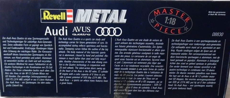 Diecast Silver Audi AVUS Quottro 1/18 Revell New - Image 3 of 3