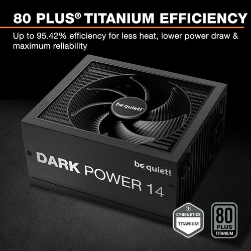 be quiet! Dark Power 14 1000W ATX 3.1 Power Supply | 80 Plus Titanium Efficiency