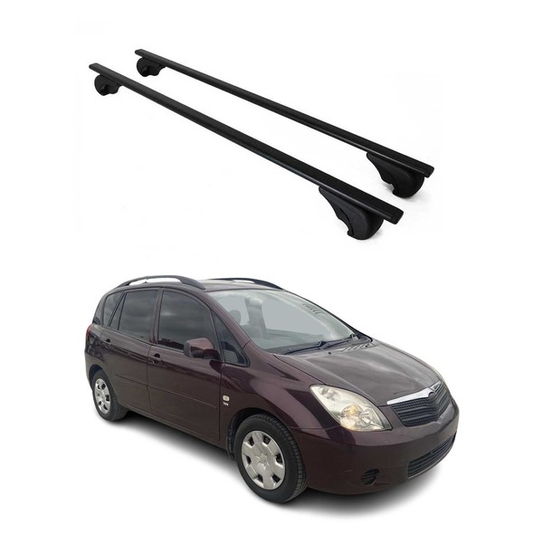DachträGer GrundträGer FüR Toyota Yaris Verso 1999-2005 75Kg Stahl Schwarz 2 Tlg-image
