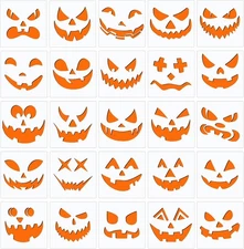 25 Pcs Halloween Pumpkins Face Stencils, Decorative Painting Stencils... 