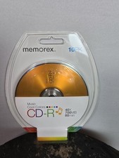 Memorex Music Cool Colors CD-R 10pk 40X 700MB 80min Blank Recordable NEW SEALED