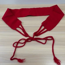 Wool Sash Belt Womens XL Pink Magenta Wide Tassel Braided Boho Hippie Artisan