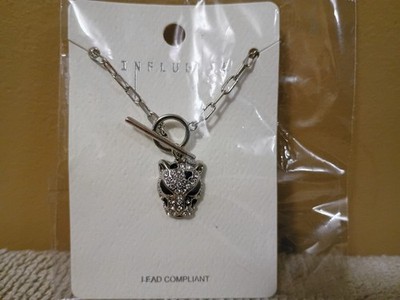 Leopard Face Toggle Necklace By Influence B6N2298 RH
