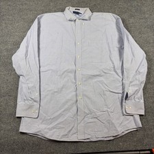 Tommy Hilfiger Shirt Men's XL Blue White Gingham Button Down 17.5 34-35 Regular