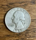 1958 D Silver HIGHER GRADE VF+ Washington Quarter Free Shipping