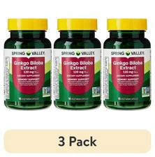 (3 pack) Spring Valley Ginkgo Biloba Extract Dietary Supplement Vegetarian 