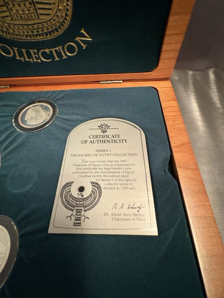 Tesoros de Egipto 1993 Serie I - Oro Cleopatra Prueba 4 Monedas de Plata Prueba Foto 3 de 4