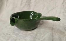 CARDINAL CHINA FOREST GREEN GRAVY OR SAUCE  BOWL BOAT & LADLE & DOUBLE POURING  