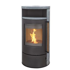 Dauerbrandofen München Max Style gussgrau Naturstein Holzofen Schwedenofen