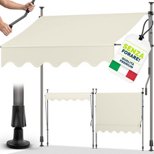 Tenda Da Sole a Bracci Con Manovella | Protezione Balcone, Regolabile, Senza For