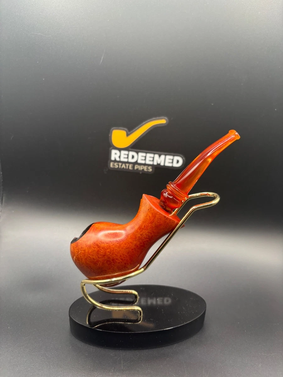 ebay tobacco pipes Handmade Olive Wood Pipe Poker Pipe 9mm Straight Taper Stem Metal Band German Briar Tobacco Pipes 3mm