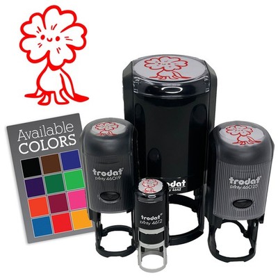 Cute Weird Flower Creature Smile Happy Face Self-Inking Rubber Stamp Crafting