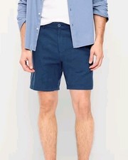Old Navy Men's Slim Linen-Blend Chino Shorts - Sz 36