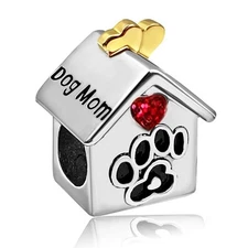 House Dog Mom Paw Bone Print Mother Family Birthstone Birthday July Red Love Luc