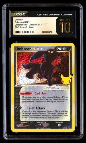 CGC 10 PRISTINE Umbreon ? 17/17 Pok�mon Celebrations Classic . 2021 English