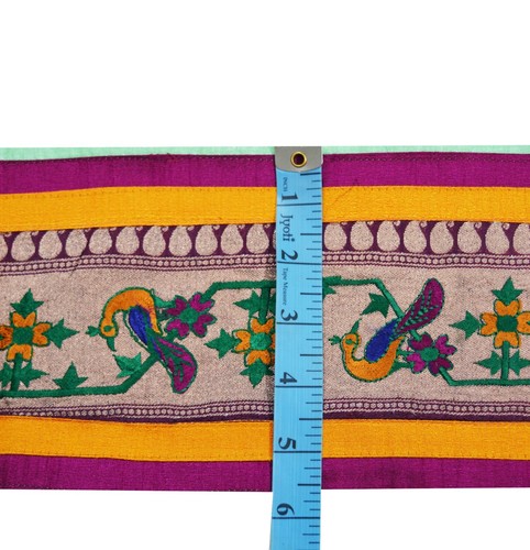 Vintage Sari Border Woven Banarasi Brocade Trim Craft Sewing Recycled Sari lace - Picture 5 of 5