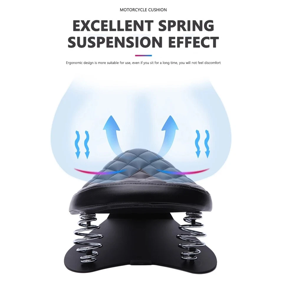 Chopper Bobber Seat Solo Springs Base Cushion Black For Honda Shadow 750 1100 Foto 4 de 4