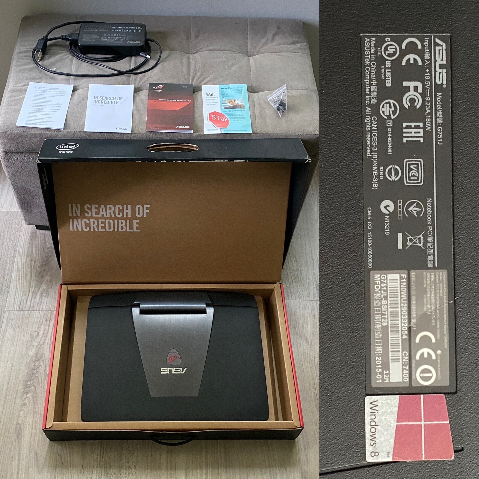 ASUS ROG G751JT 17.3in. (Intel Core i7 4th Gen., 2.5GHz, 16GB RAM) - GTX 965M - Picture 9 of 12