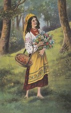 UKRAINIAN ANTIQUE ORIGINAL POSTCARD UKRAINE VISHIVANKA FIRST WORLD WAR TIME