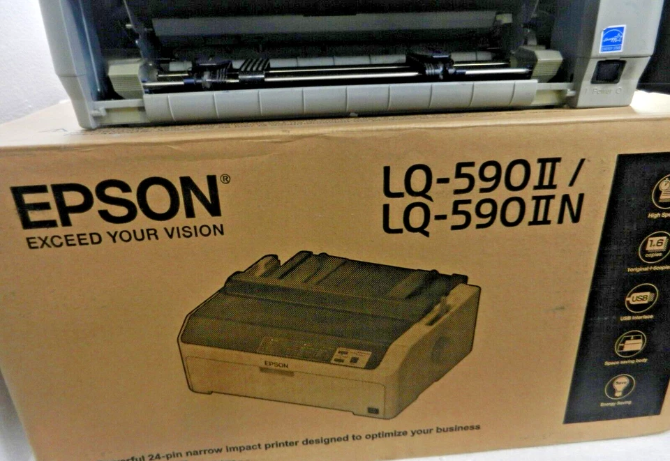 Epson LQ-590 Parallel USB Impact Dot Matrix Printer Tested Works - Image 3 of 4
