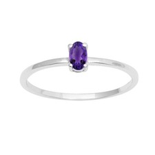 Stackable 925 Sterling Silver 5x3MM Oval Shape Blue Topaz Gemstone Tiny Ring