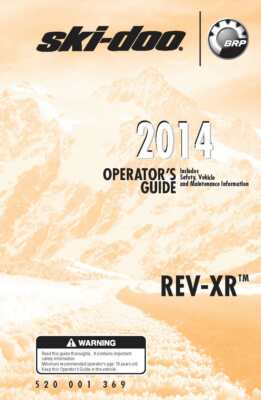 Ski-Doo Owners Manual Book REV-XR: 2014 GSX SE 800R E-TEC
