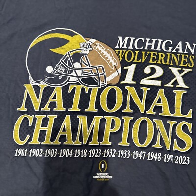 NWT 2023 National Champions Michigan Wolverines Mens T-Shirt 47