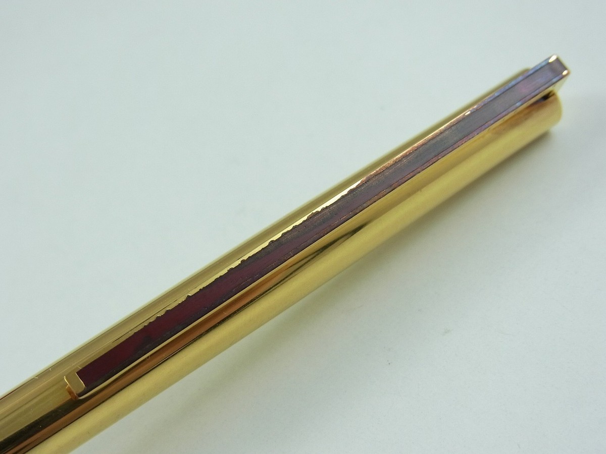 S.T. Dupont Classic Vermeil 925 Red Clip Ballpoint Pen (damaged