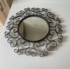 Chaty Vallauris AM Miroir Soleil Cadre en Fer Forgé Noir Vintage Déco Collection