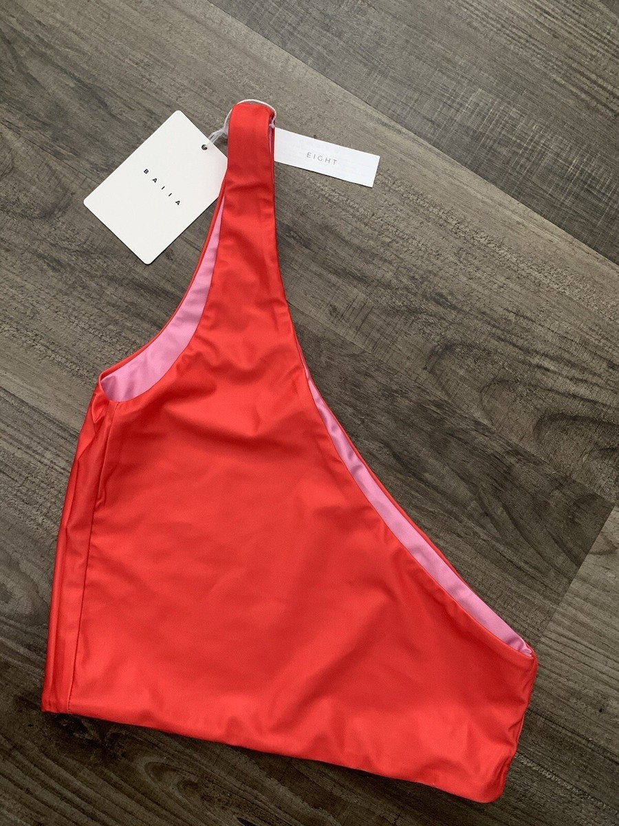 Baiia one arm strap reversible bikini top Red Pink Size