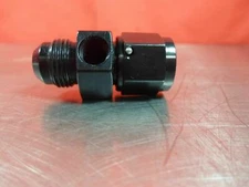 FRAGOLA 495006-BL BLACK ALUMINUM 8AN Male to 8AN Female Inline Gauge Adapter 