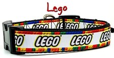 Lego dog collar handmade adjustable buckle collar 1" wide or leash Lego blocks