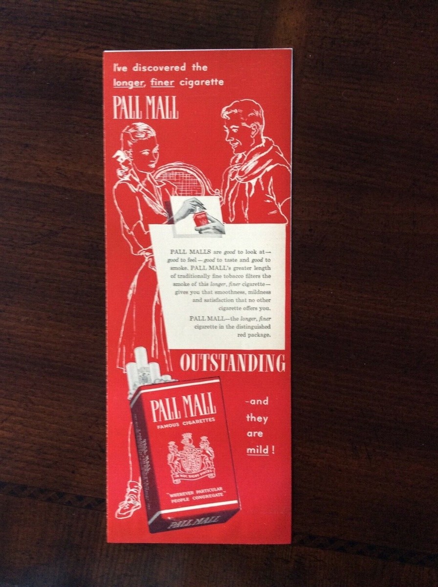 palmals cigarettes 1948 vintage original ad Pall Mall Famous Cigarettes