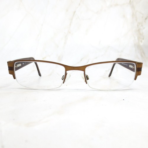 Sunlites Cafe Eyeglasses Frame SL5004-200 Unisex Brown Metal Half Rim 50-18-135
