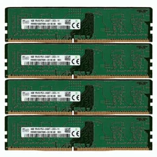 4x  SK hynix 4GB 1RX16 PC4-2400T DDR4 19200MHz 288Pin UDIMM Desktop Memory RAM
