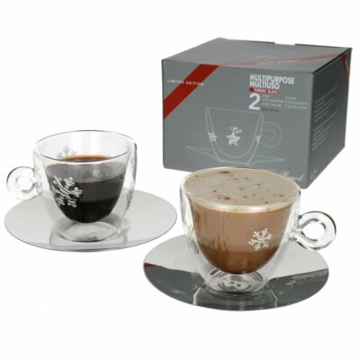 Weihnachtstasse Kaffee Tee Cappuccino Tasse Thermo Glastasse Luigi Bormioli
