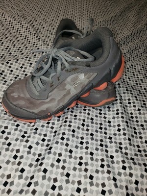 gray and orange under armour shoes