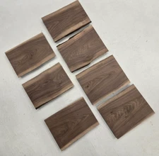 11" Very Cool Unique Set Of 7 Walnut Live Edge Lumber Wood Kiln Dried Board Slab