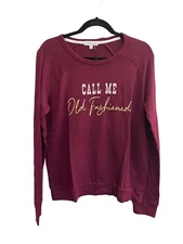 NWT PJ Salvage Large Lounge Top Port Maroon Call Me Old Fashioned #PQ27/37/48/53