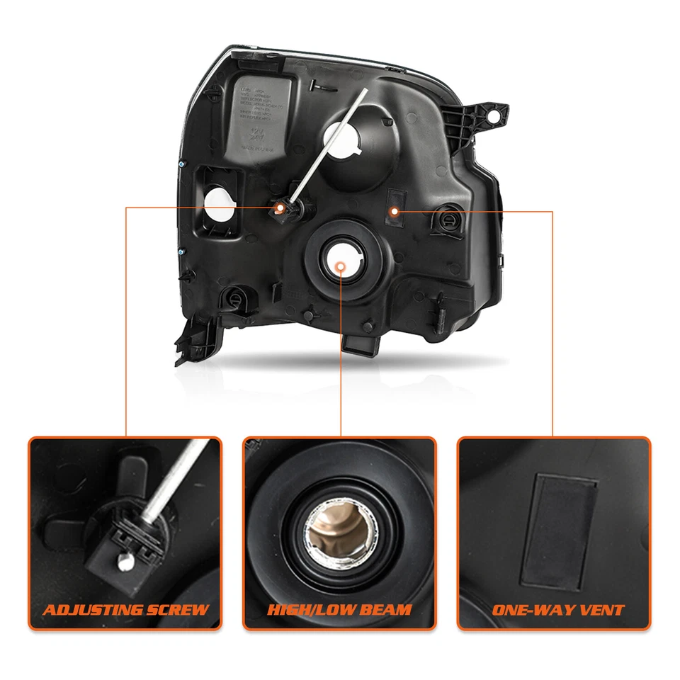 Faros transparentes negros L+R con bombillas para GMC Yukon XL 1500 2500 2007-2014 Denali Foto 4 de 4