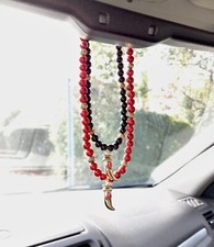 Italian Horn Rearview Mirror Hanger Car Accessory Cornicello Tusk Red Black