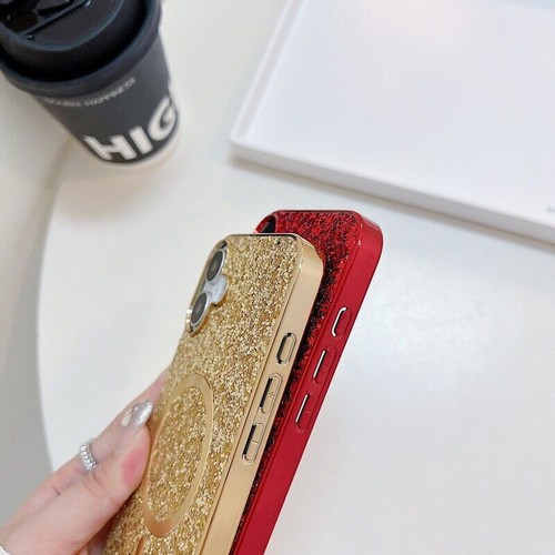 Luxury Glitter Bling Magnetic Charge Cover Case For 16 15 14 13 12 Pro Max - 第 6/18 張圖片