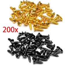 200x Guitar Pickguard Mounting Screws Scratch Plate Screws for Strat Tele Black