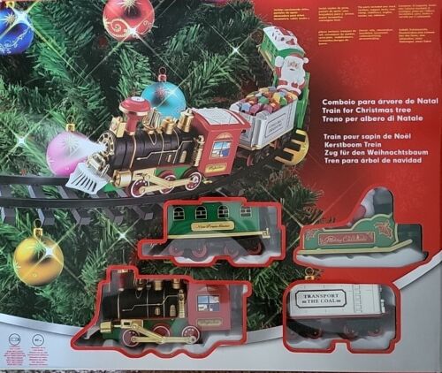 Ensemble de pistes de train de Noël électrique jouet pour enfants avec lumières sons autour de l'arbre - Photo 1/2